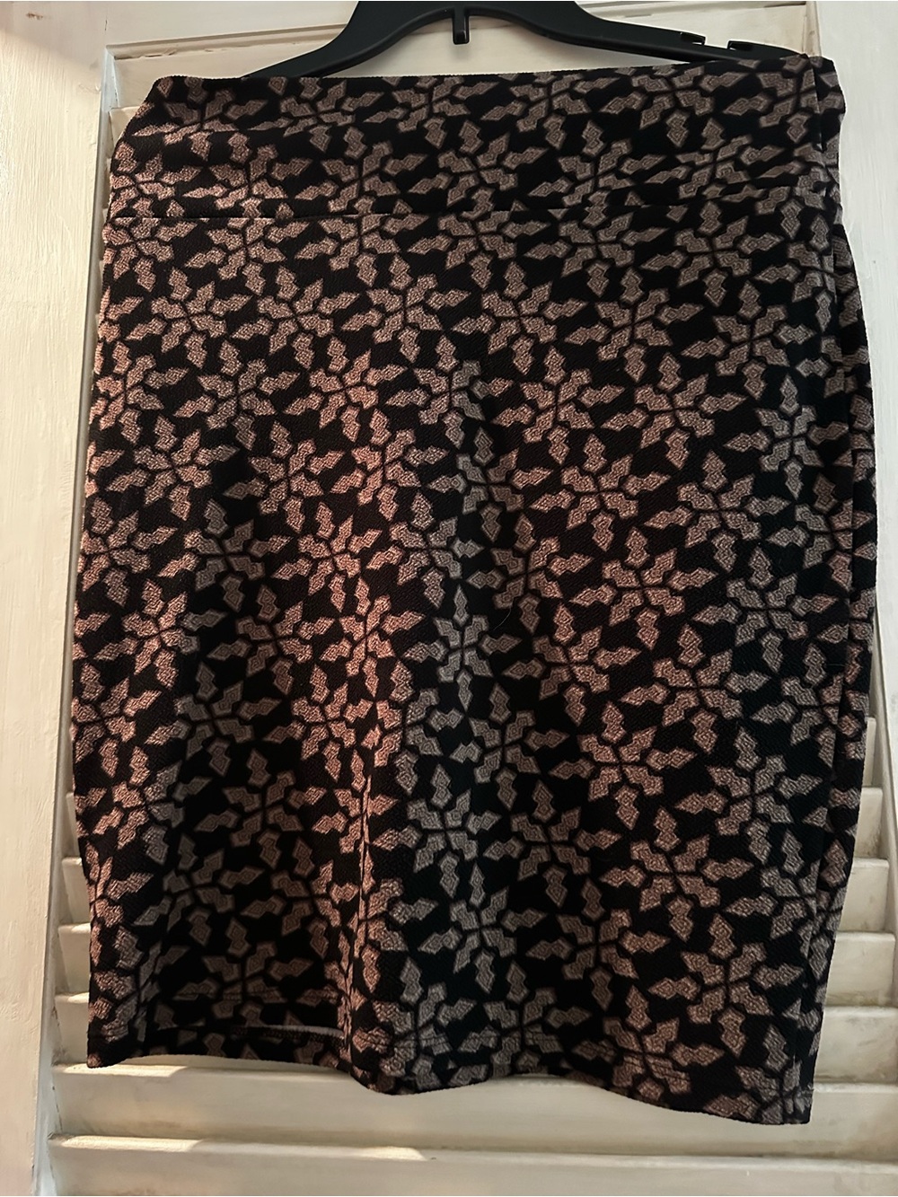 LuLaRoe Black and brown Patterned Women's Pencil Skirt